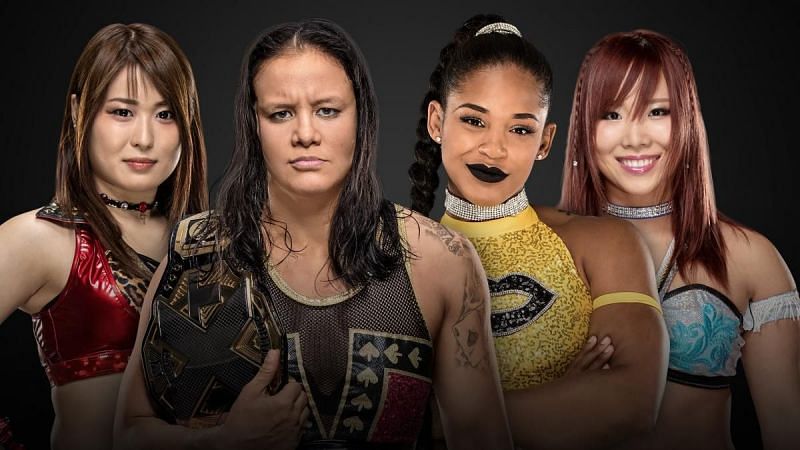Image result for shayna baszler vs bianca belair vs kairi sane vs io shirai